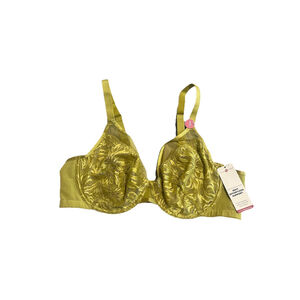 Ashley Stewart Bra Size 42D Green Lace Semi Sheer Underwire Lined Adjustable NWT